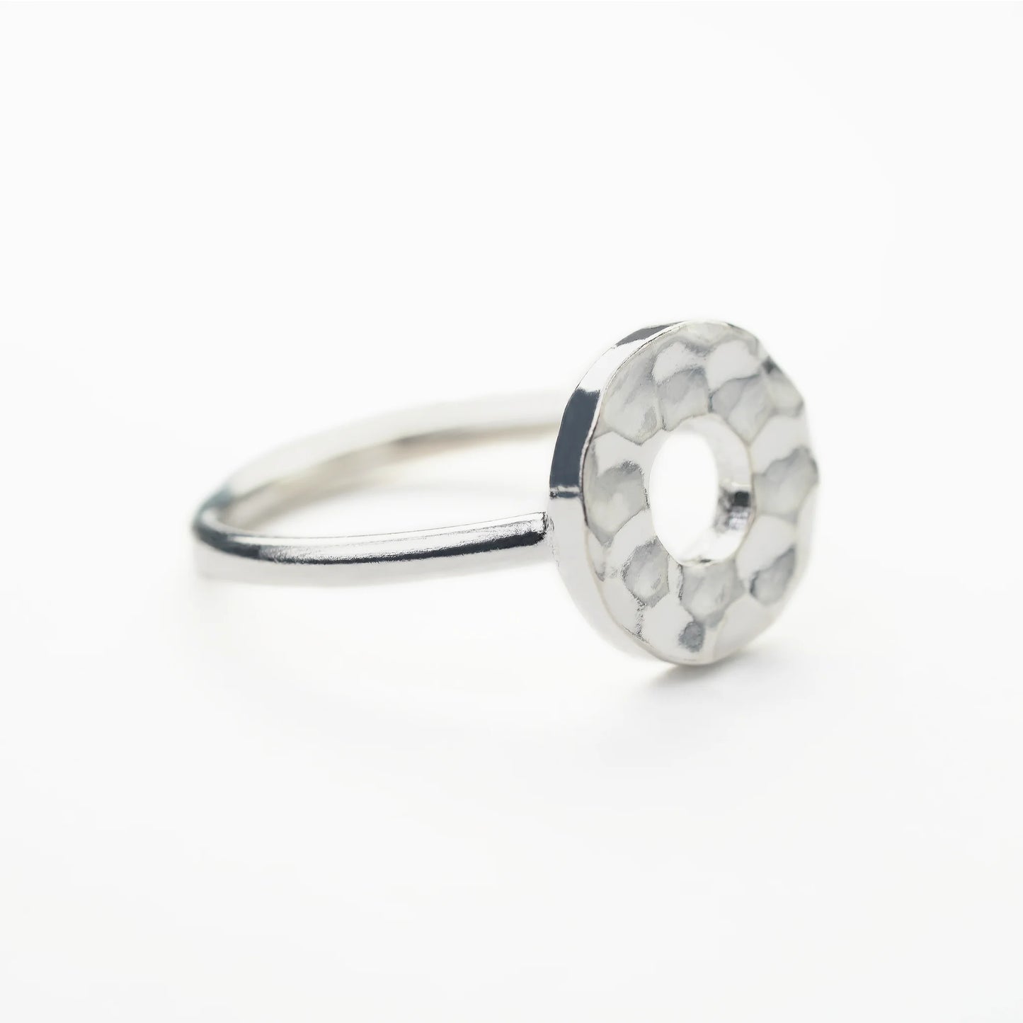 Sterling Silver Hammered Circle Ring