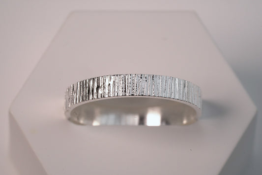 Sterling Silver Line Textured Ring
