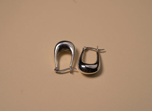 Sterling Silver Oval Hoop Earrings