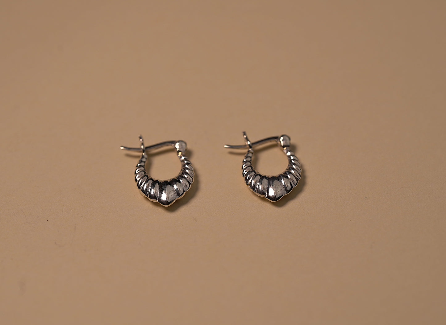 Sterling Silver Patterned Mini Drop Hoop Earrings