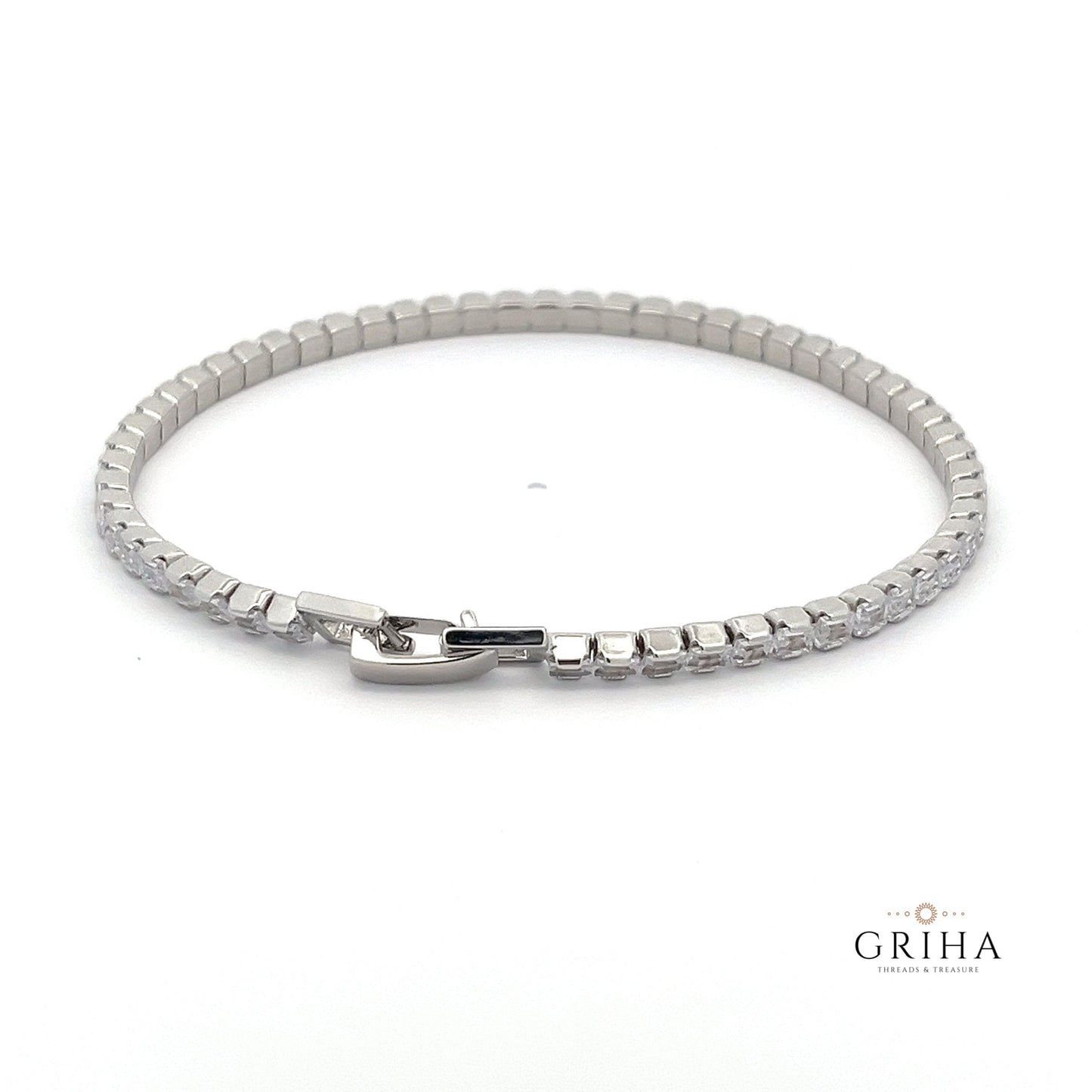 Sterling Silver Tennis Bracelet Princess Cut