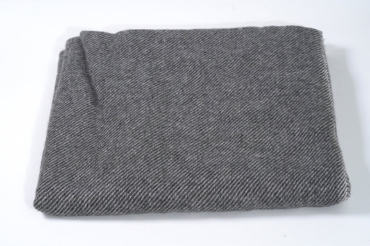 Thick Charcoal Pashmina with Subtle White Stripe