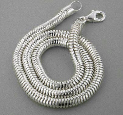 Thick Sterling Silver Snake Chain Necklace