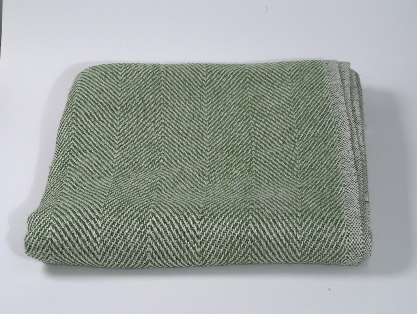 Thickest Pashmina Shawl in Green Zigza
