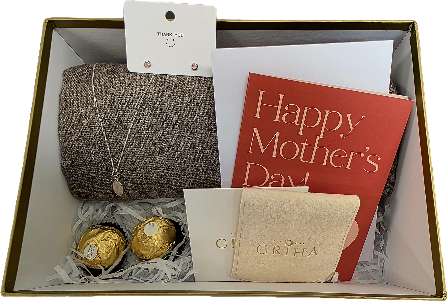Value Packed Mothers Day Gift Box Pashmina and Sterling Silver Jewellery Griha Threads and Treasure