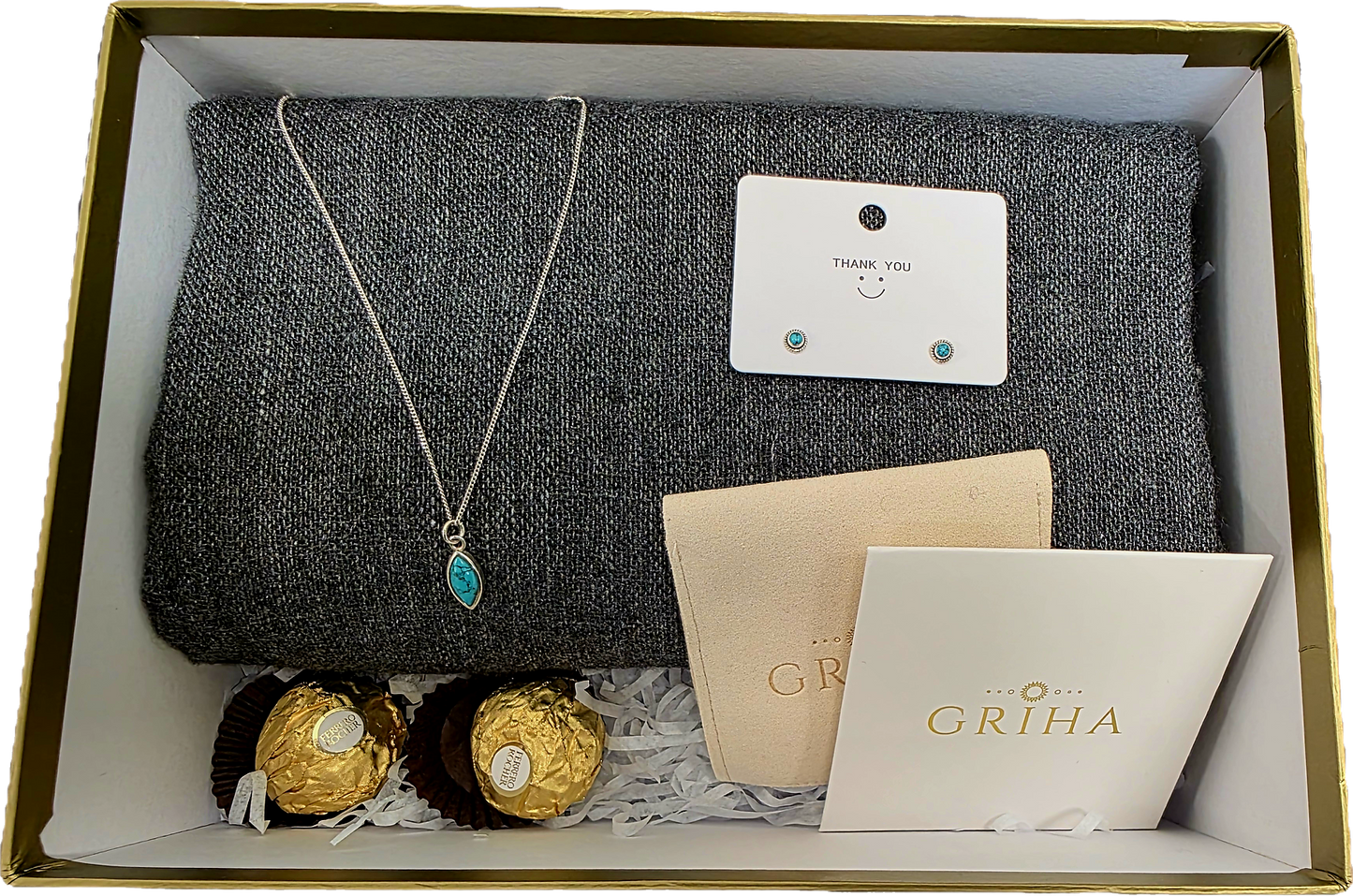 Value Packed Mothers Day Gift Box Sterling Silver Jewellery and Pashmina