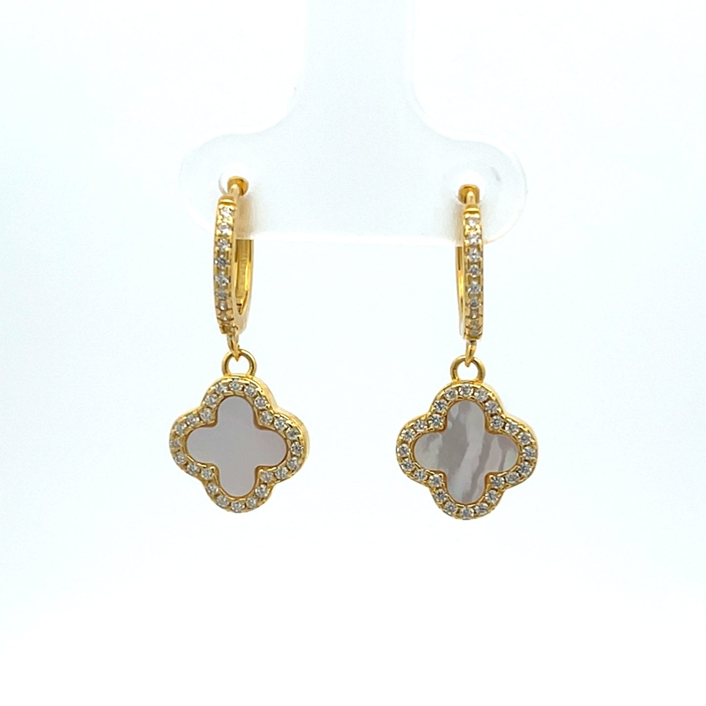 White Clove Drop Earring