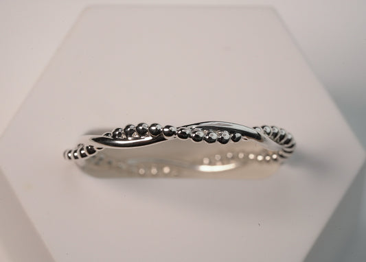 Woven Silver Stack Ring in 925 Sterling Silver