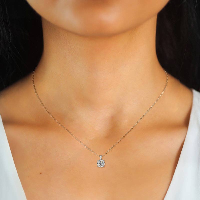 four prong moissanite necklace
