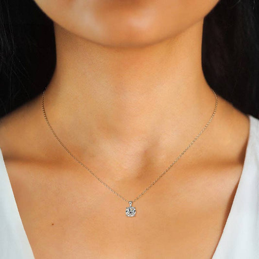four prong moissanite necklace