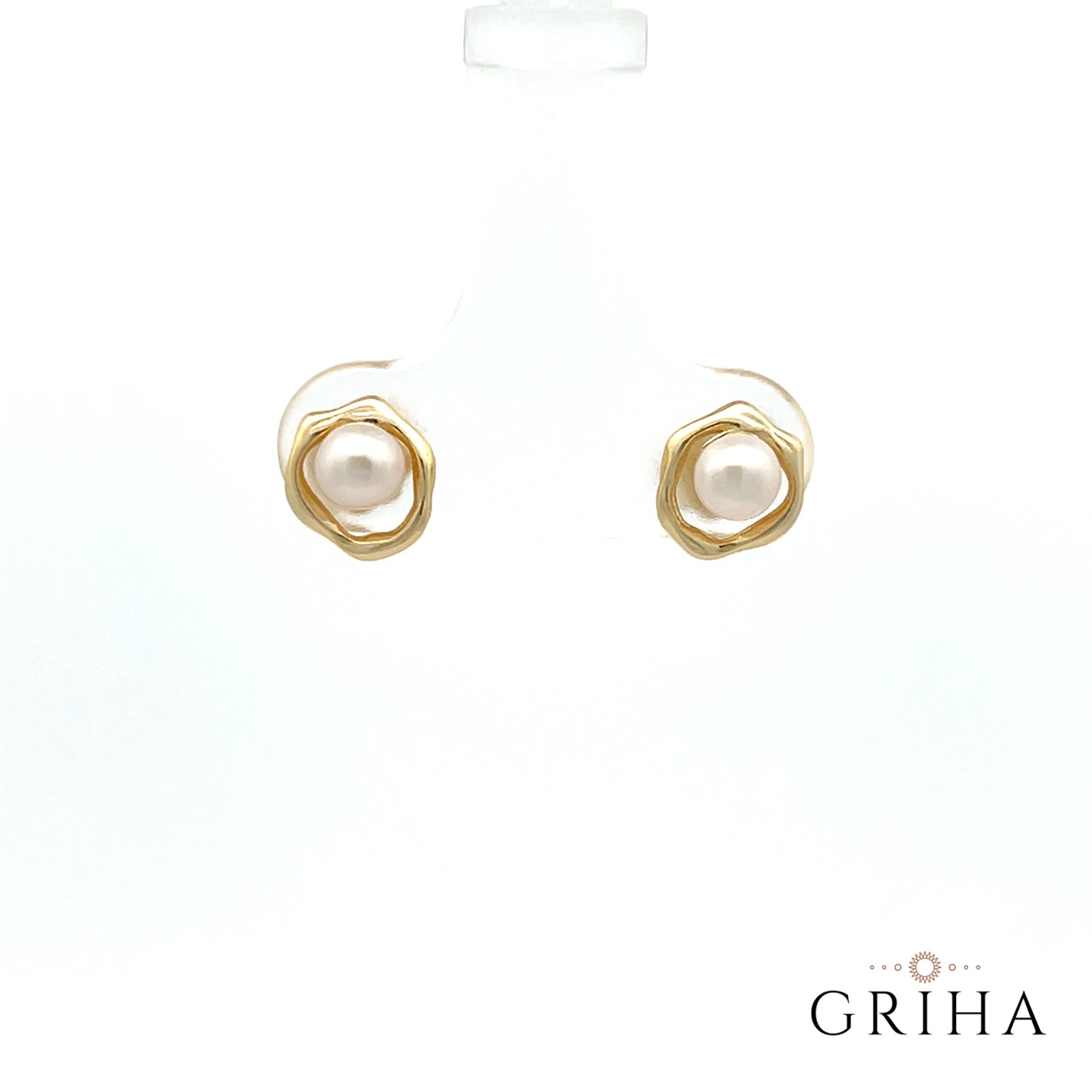 gold plated pearl stud earrings