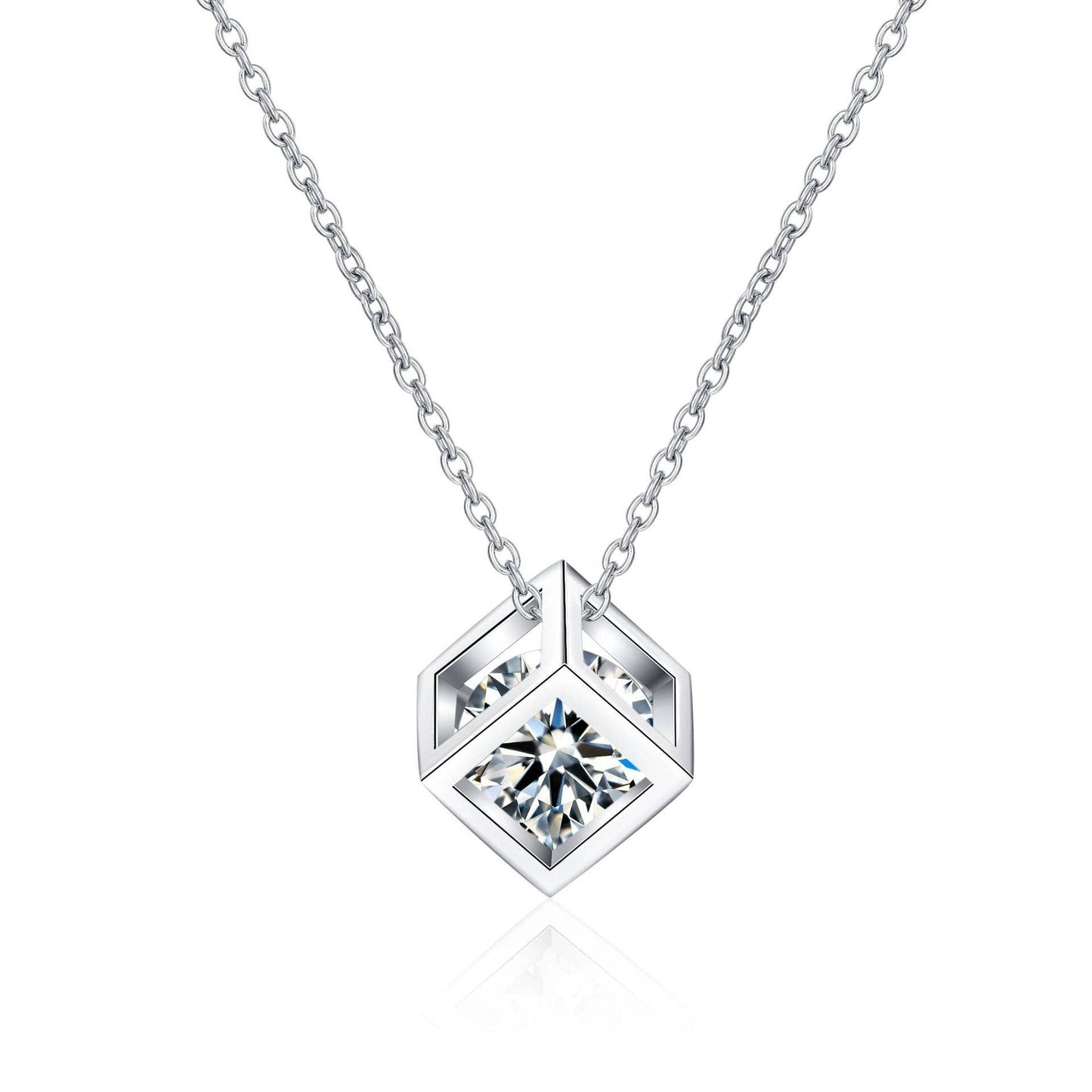magic cube moissanite necklace