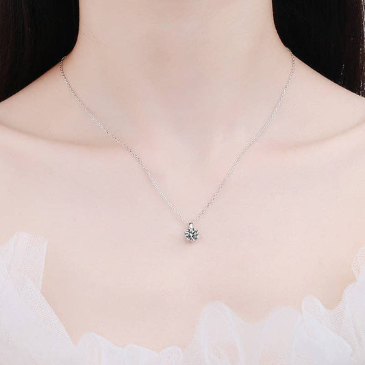 moissanite necklace single prong