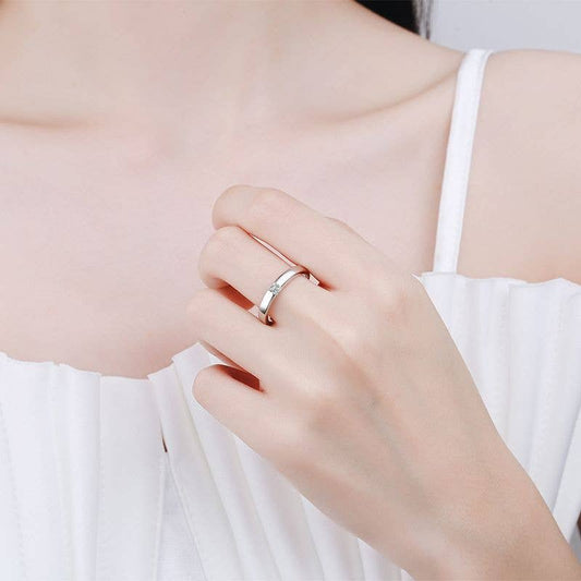 square moissanite band ring sterling silver