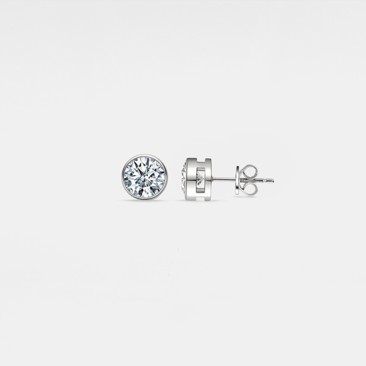 moissanite stud encased earrings