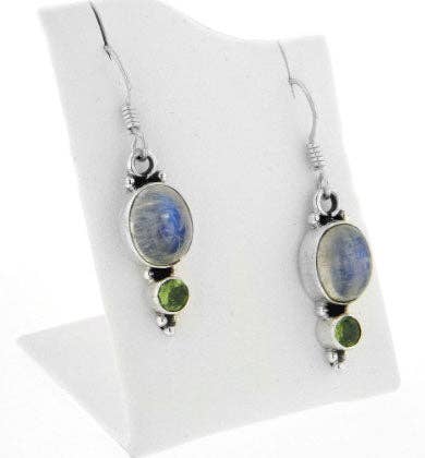 moonstone and peridot earrings