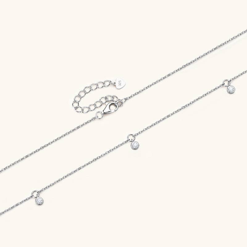 Moissanite multi charm necklace