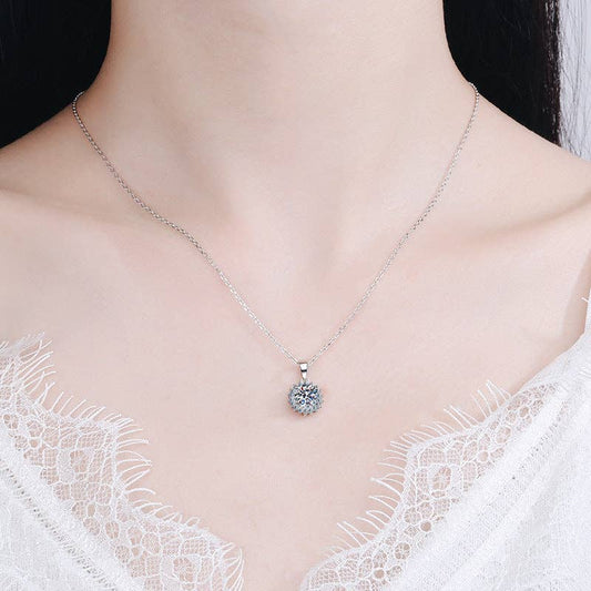 snow flake moissanite necklace