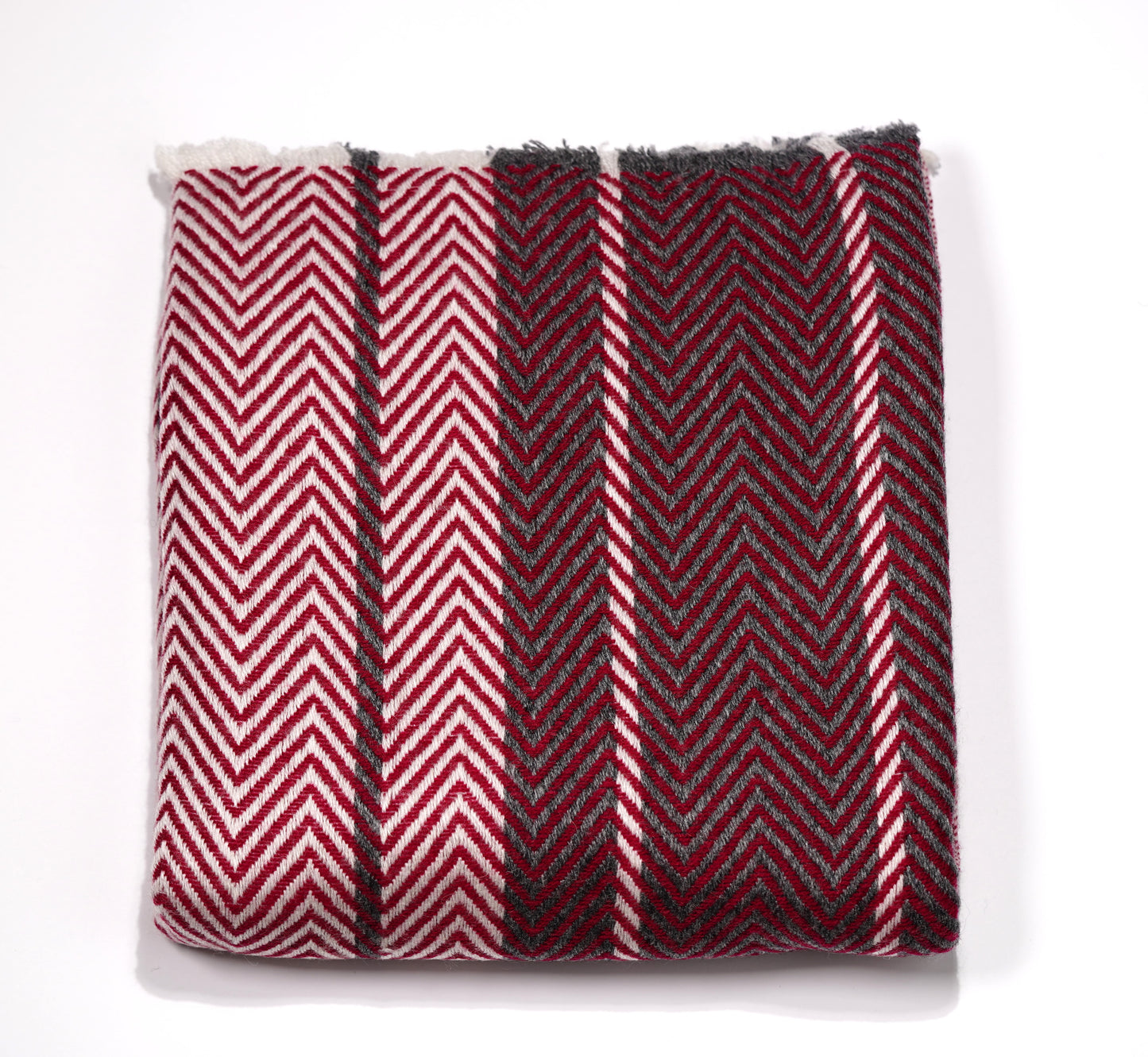 pink and white pashmina zig zag pattern