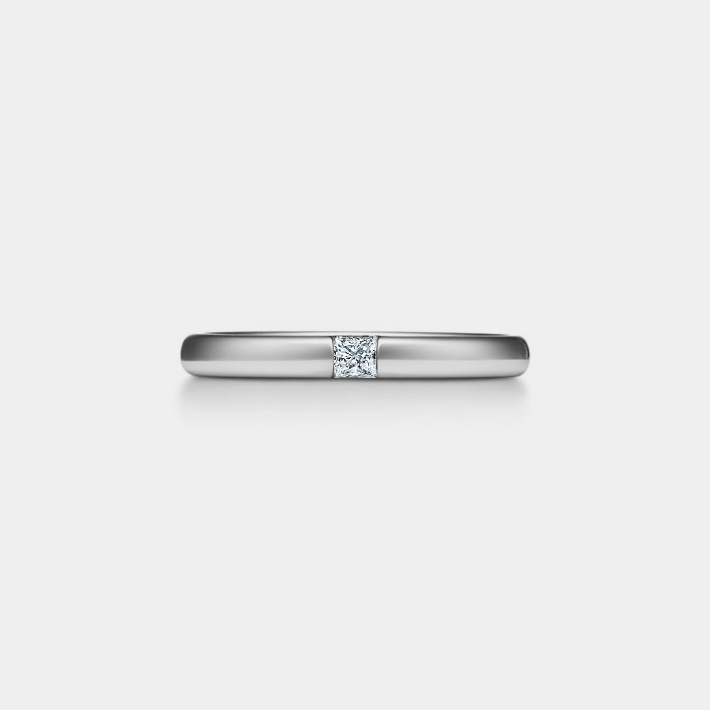 square moissanite band ring sterling silver