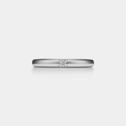 square moissanite band ring sterling silver