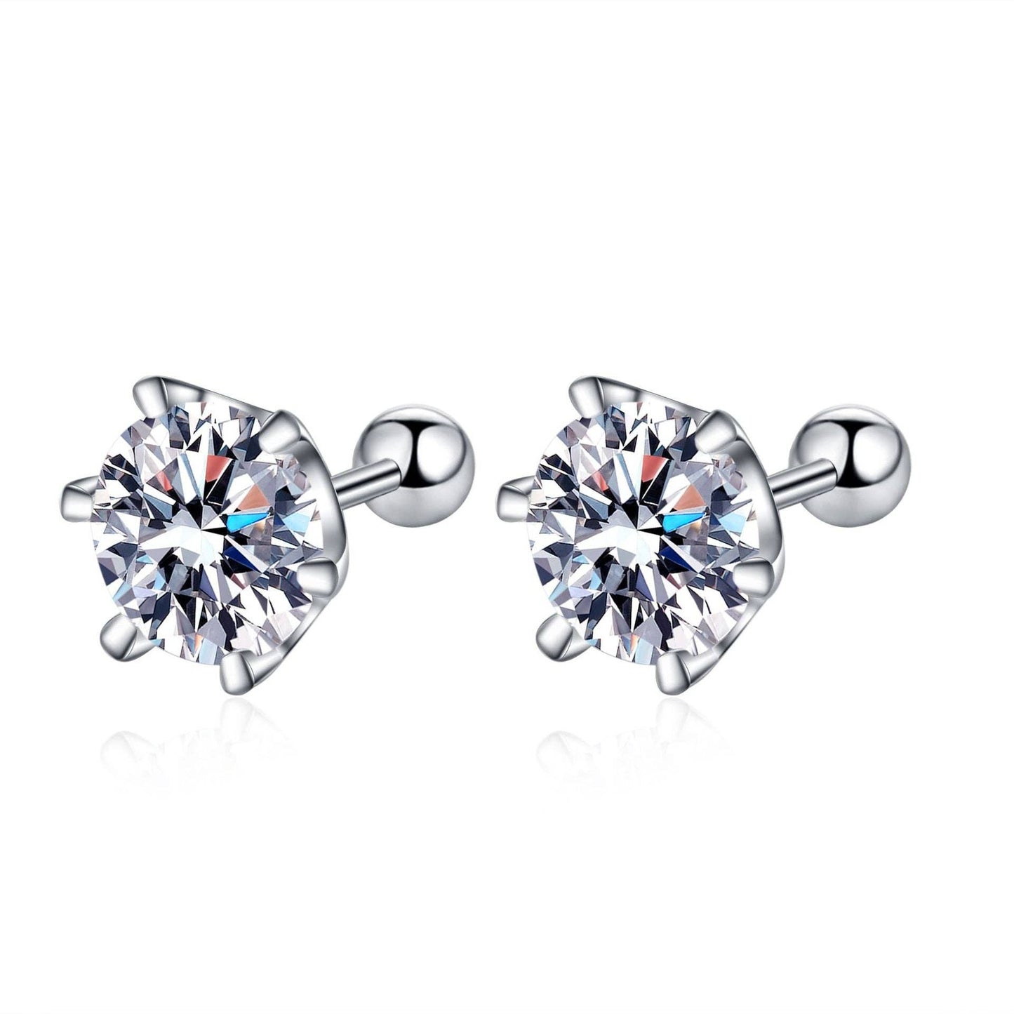 six prong stud moissanite earrings