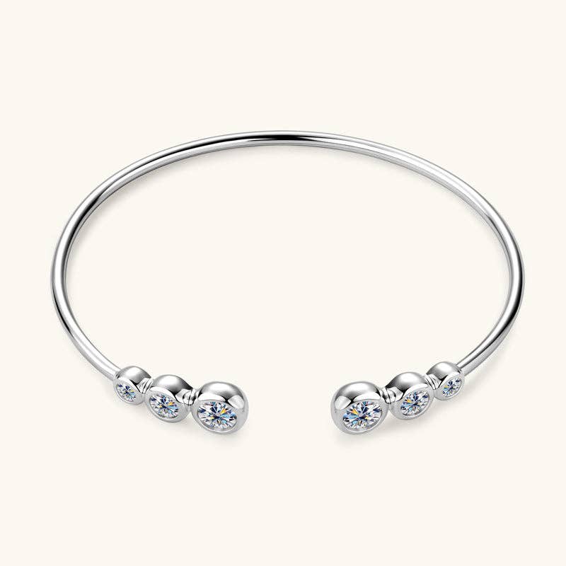 moissanite wedding bangle bracelet sterling silver