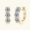 0.9ct Moissanite Hoop Earrings | Gold Plated Sterling Silver