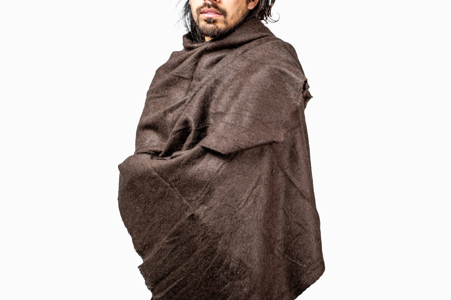 100% Yak Wool Shawl Chocolate Brown