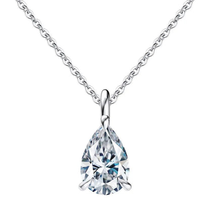 2ct Pear Cut Moissanite Pendant Necklace