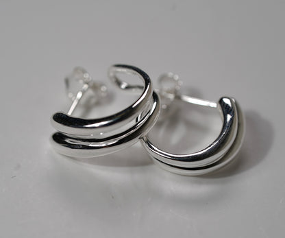 925 Sterling Silver Hoop Line Earrings