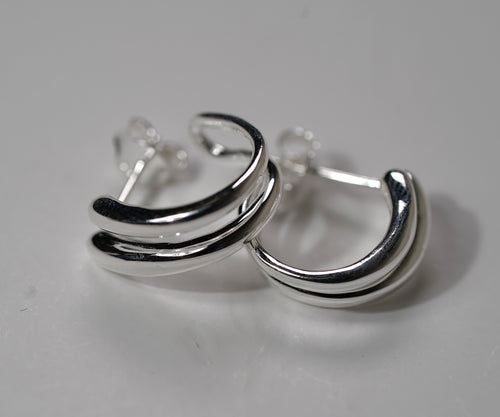 925 Sterling Silver Hoop Line Earrings