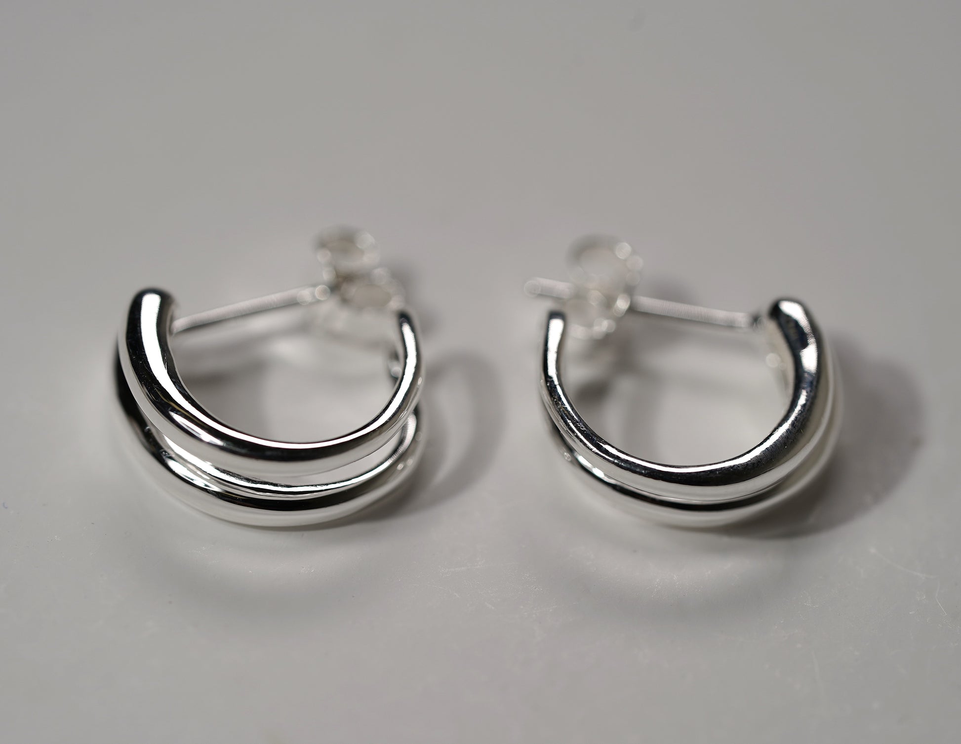 925 Sterling Silver Hoop Line Earrings