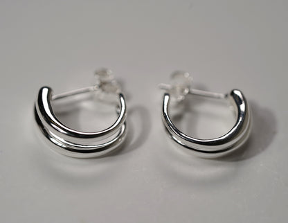 925 Sterling Silver Hoop Line Earrings
