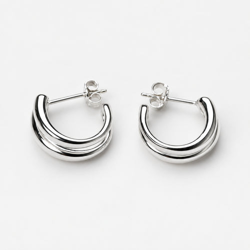 925 Sterling Silver Hoop Line Earrings