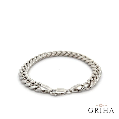 925 Sterling Silver 8mm Bracelet Cuban Link Chain