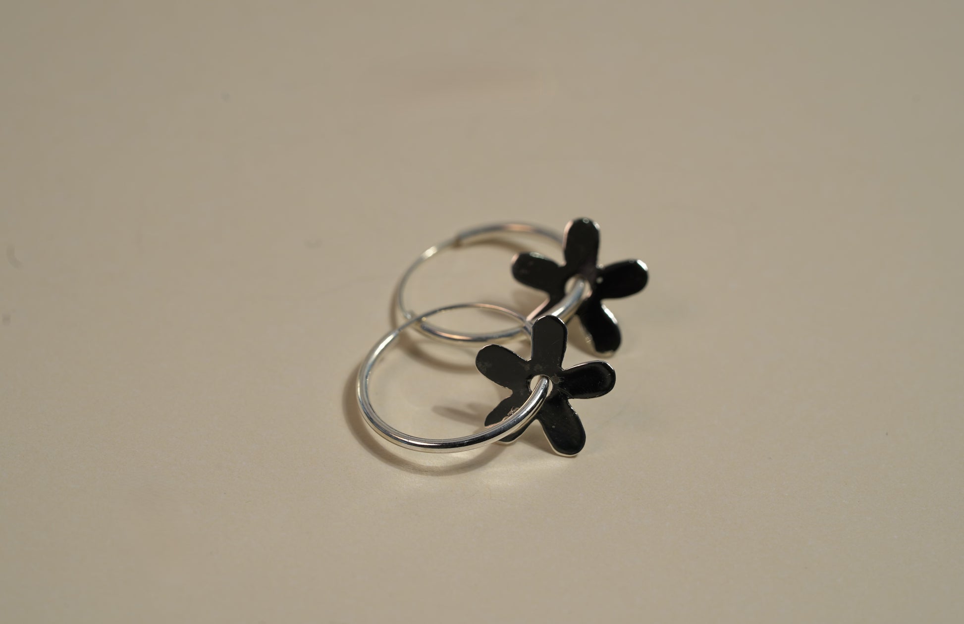 925 Sterling Silver Abstract Flower Earrings