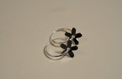 925 Sterling Silver Abstract Flower Earrings