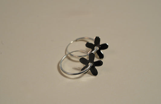 925 Sterling Silver Abstract Flower Earrings