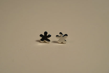 925 Sterling Silver Abstract Flower Stud Earrings