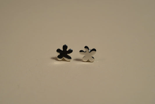 925 Sterling Silver Abstract Flower Stud Earrings