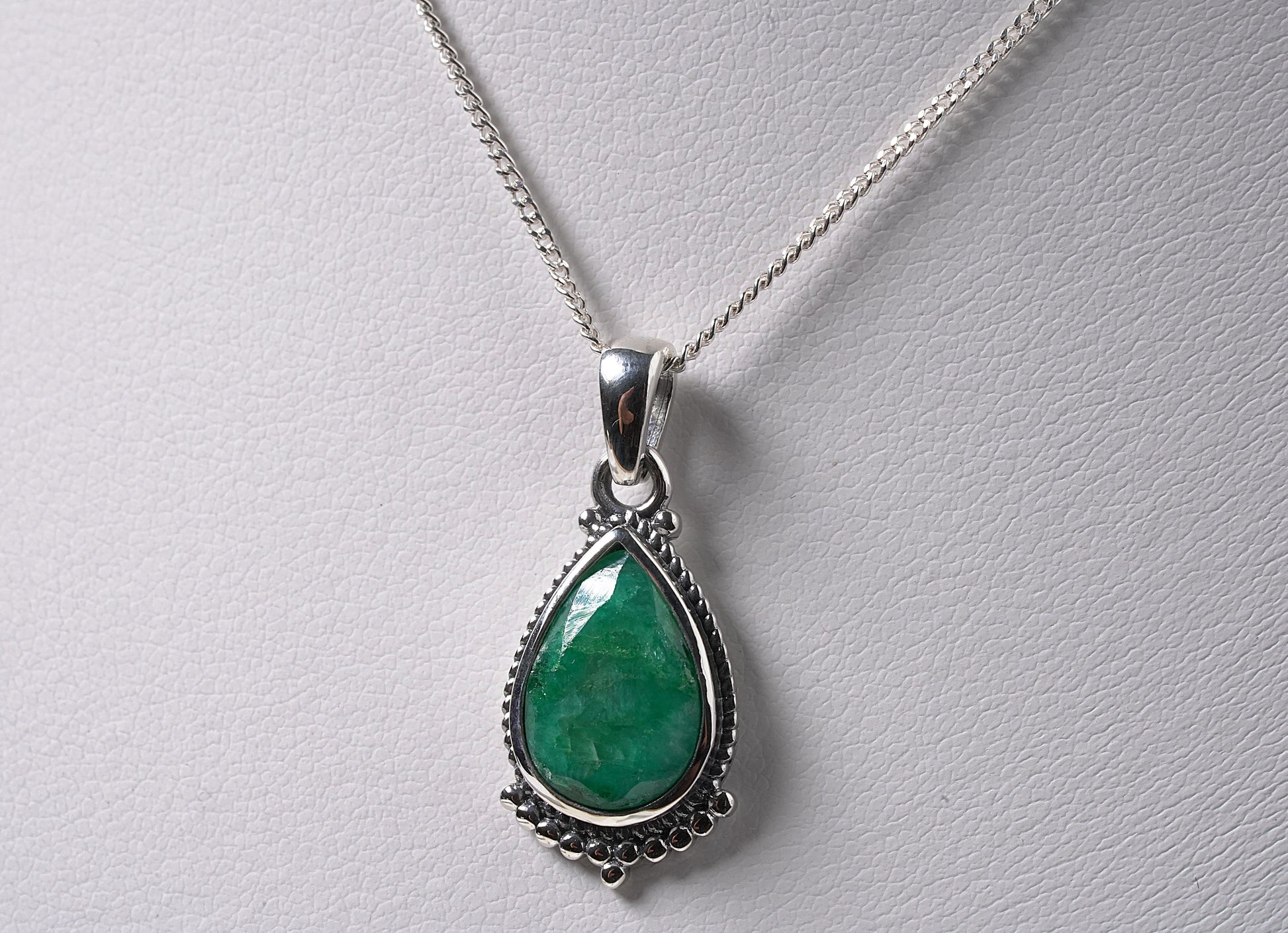925 Sterling Silver Aventurine Drop Shaped Jewellery Pendant