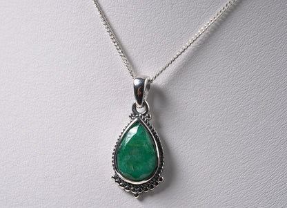 925 Sterling Silver Aventurine Drop Shaped Jewellery Pendant