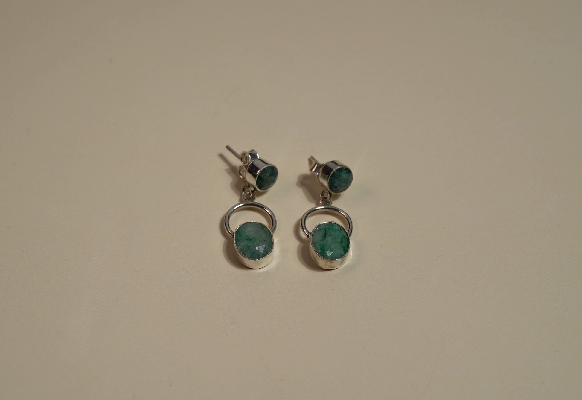 925 Sterling Silver Aventurine Stone Drop Earrings