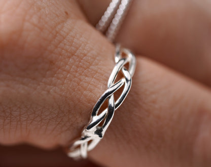 925 Sterling Silver Braided Ring 