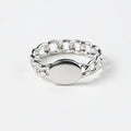 925 Sterling Silver Chain Signet Style Ring