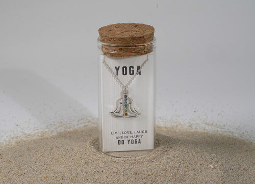 925 Sterling Silver Chakra Necklace with Swarovski Crystals