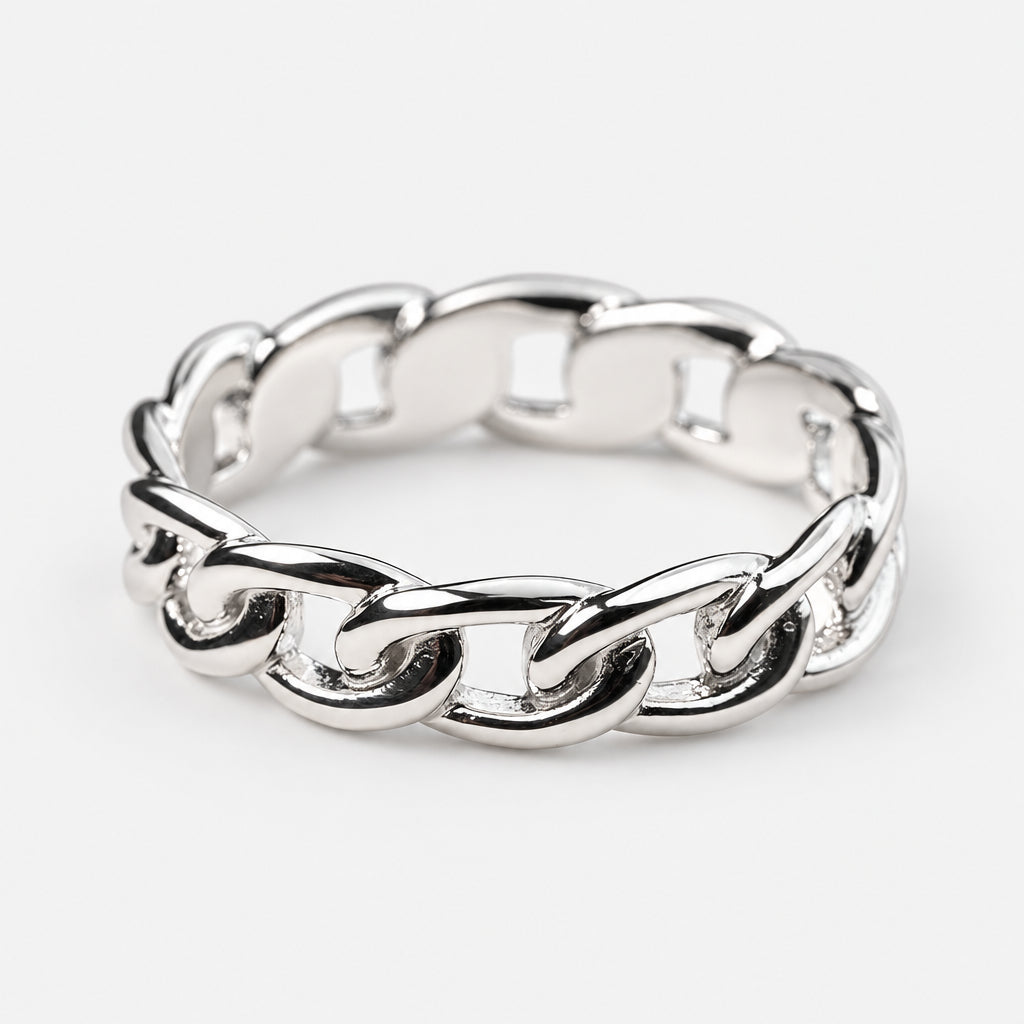 925 Sterling Silver Chunky Chain Ring