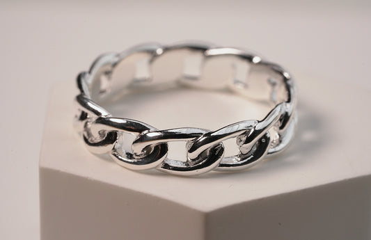 925 Sterling Silver Chunky Chain Ring