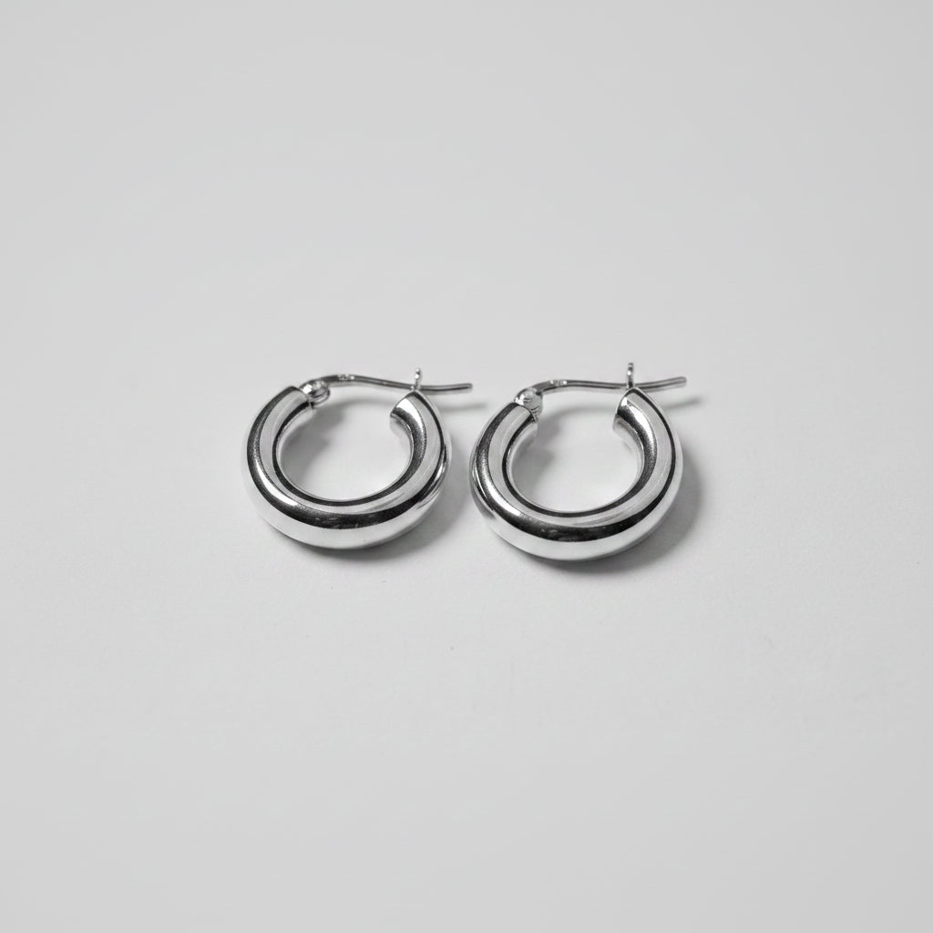 925 Sterling Silver Chunky Mini Hoop Earrings